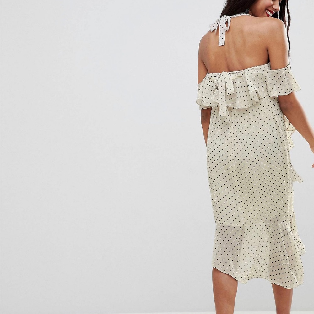 Maternity Asos Ruffle Polka Dot Dress - Picture 3 of 3